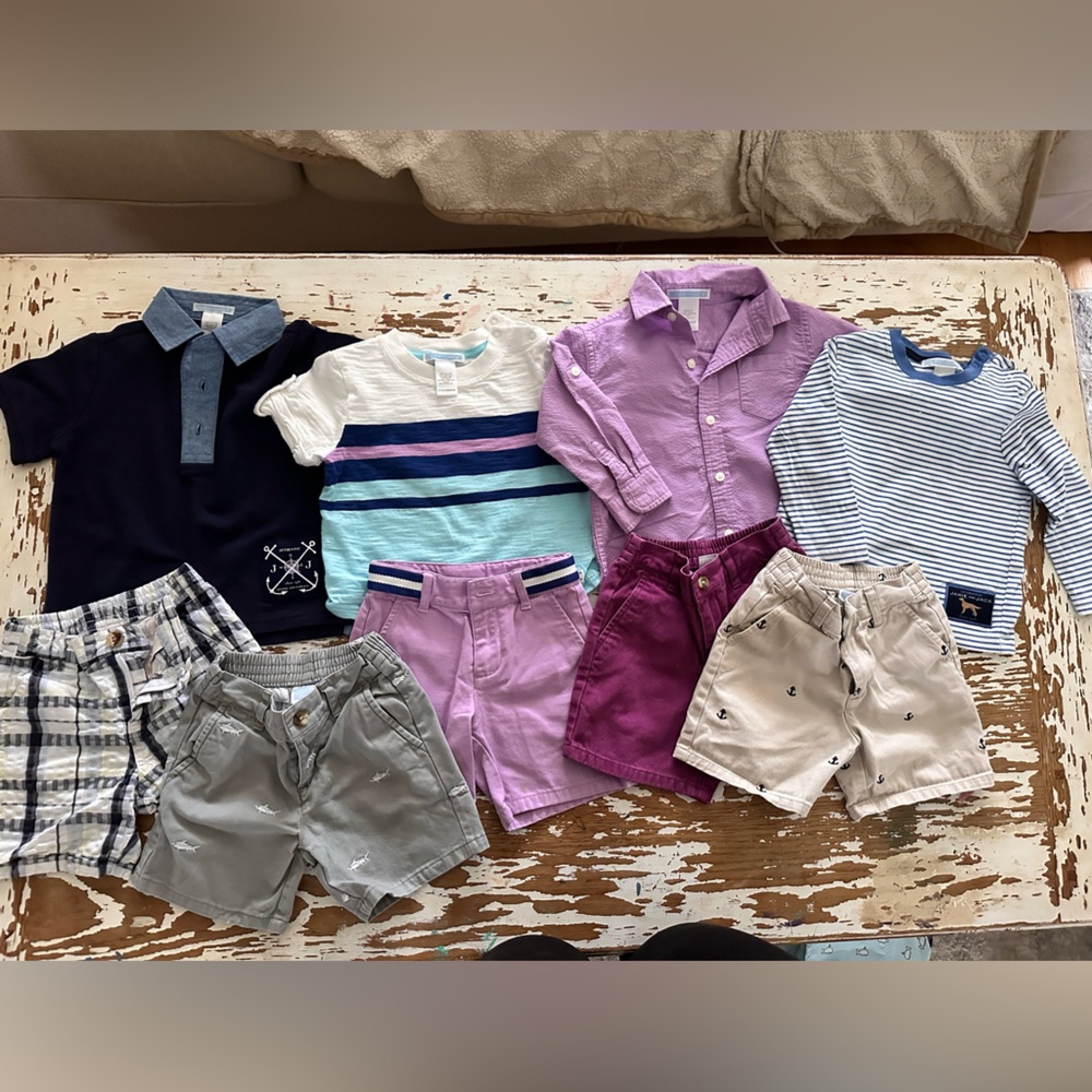 9 Piece Janie and Jack Boys 12-18 months Outfits Shirts Shorts
